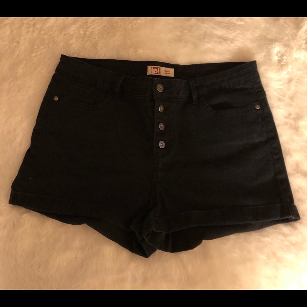 l.e.i. button-fly denim shorts